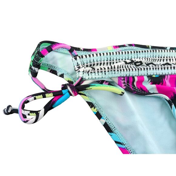 Bikini Lab‎ Swimsuit Bottom Small Pink Blue String Bikini Aztec Geometric Print - Picture 2 of 8